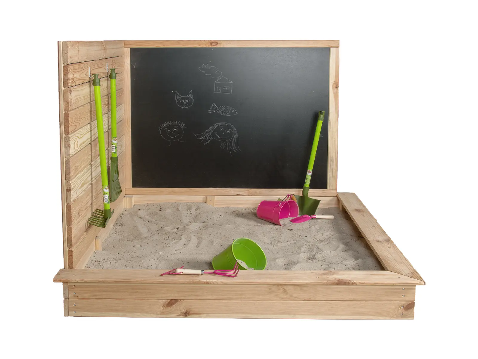Pískoviště rohové s tabulí 100% FSC, 115x115x115cm, 23kg|Esschert Design