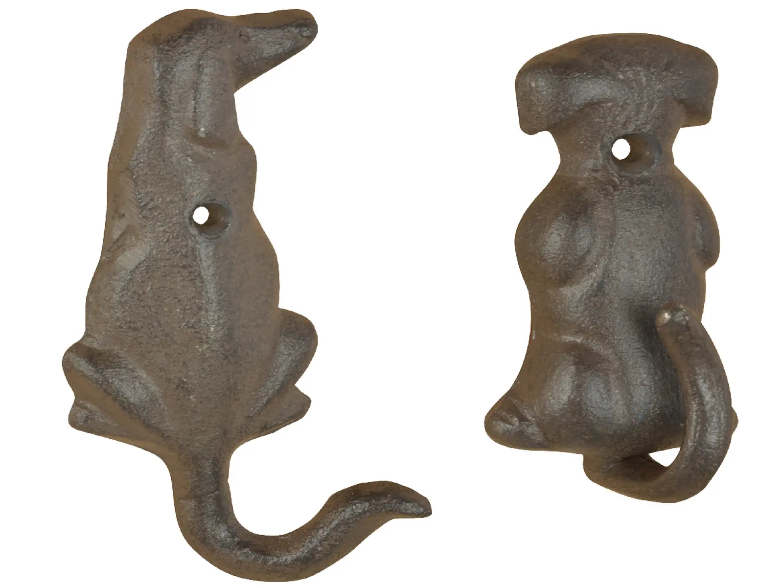 Háček pejskův ocas DOGGY, litina, hnědá, 5x4x10cm, balení obsahuje 2 kusy!|Esschert Design