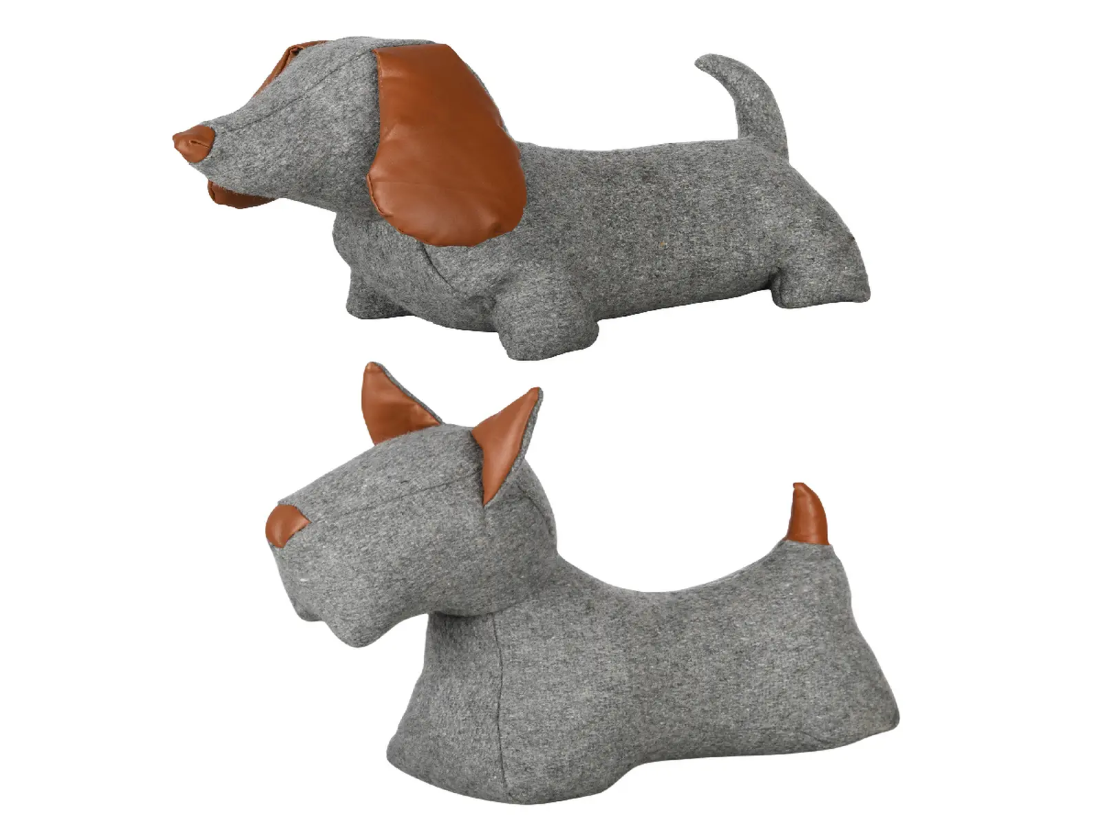 Zarážka na dveře Pes DOGGY, 1.jezevčík/2.knírač, šedá, 32x27cm (balení obsahuje 2 kusy!)|Esschert Design