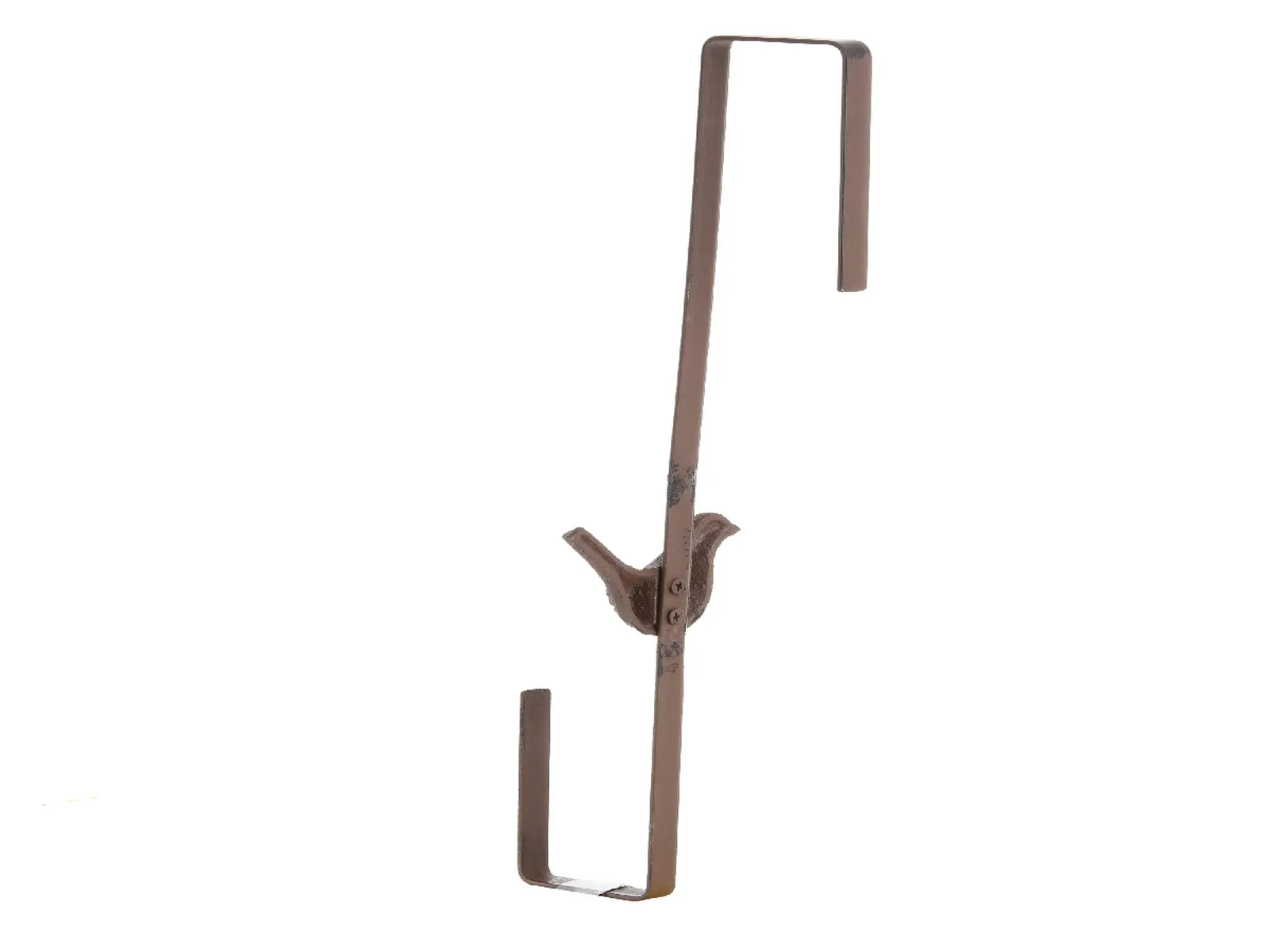 Věšák na dveře PTÁČEK, na věnce, litina+kov, 35,5 cm, hnědá|Esschert Design