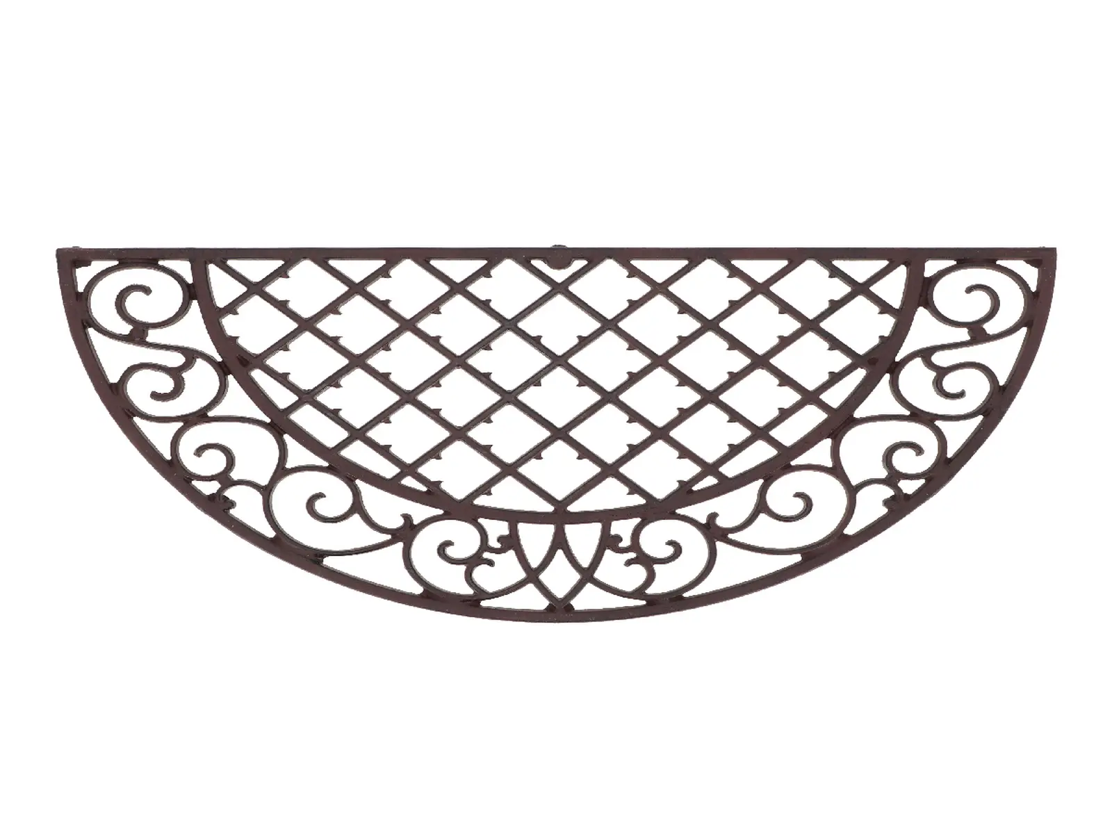 Rohožka VICTORIAN s ornamenty, půlkruh, litina, červeno-hnědá, 67,5 x 34,5 cm|Esschert Design