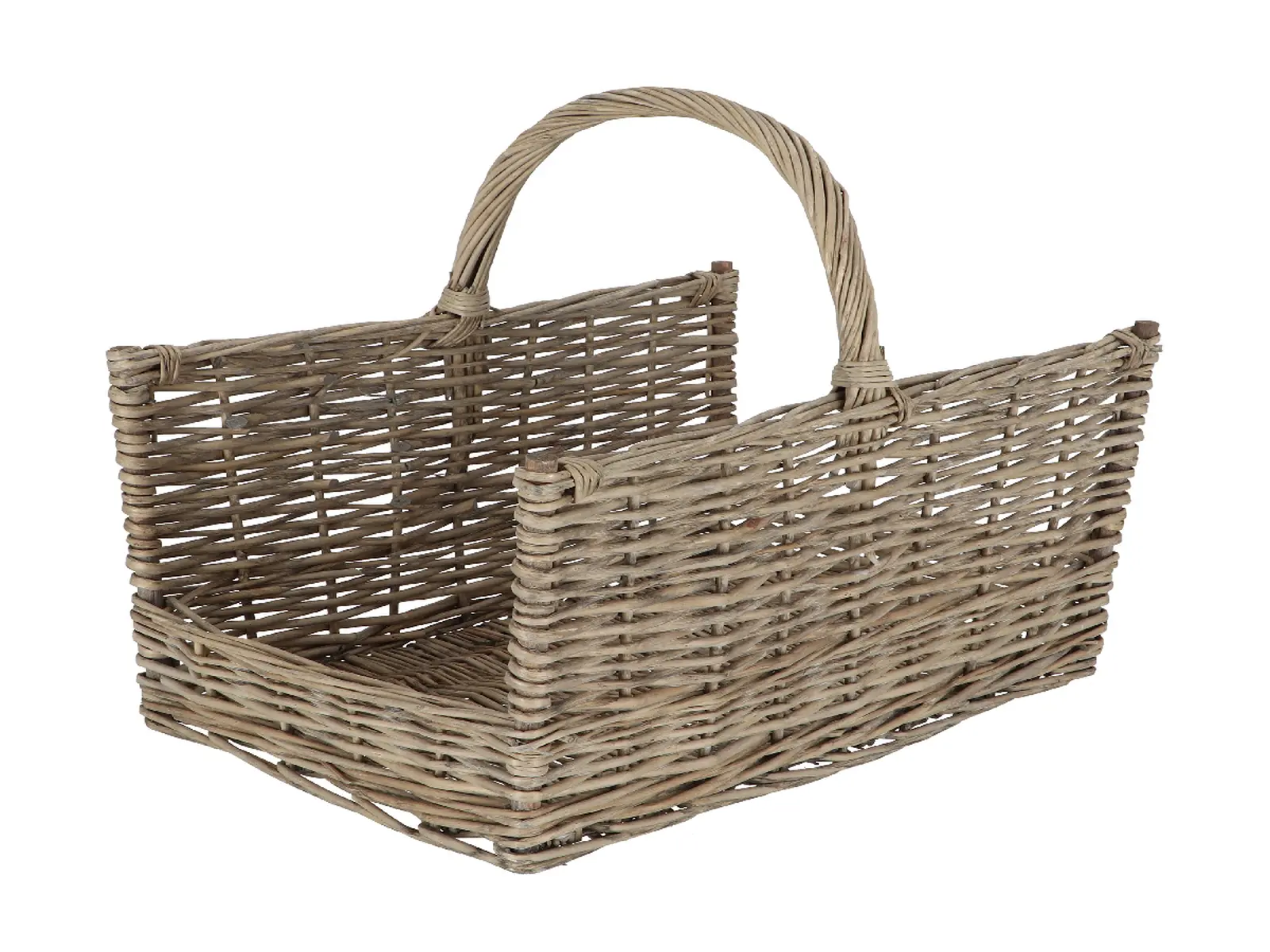 Koš na dřevo WILLOW 46x36x52cm, šedá/přírodní|Esschert Design