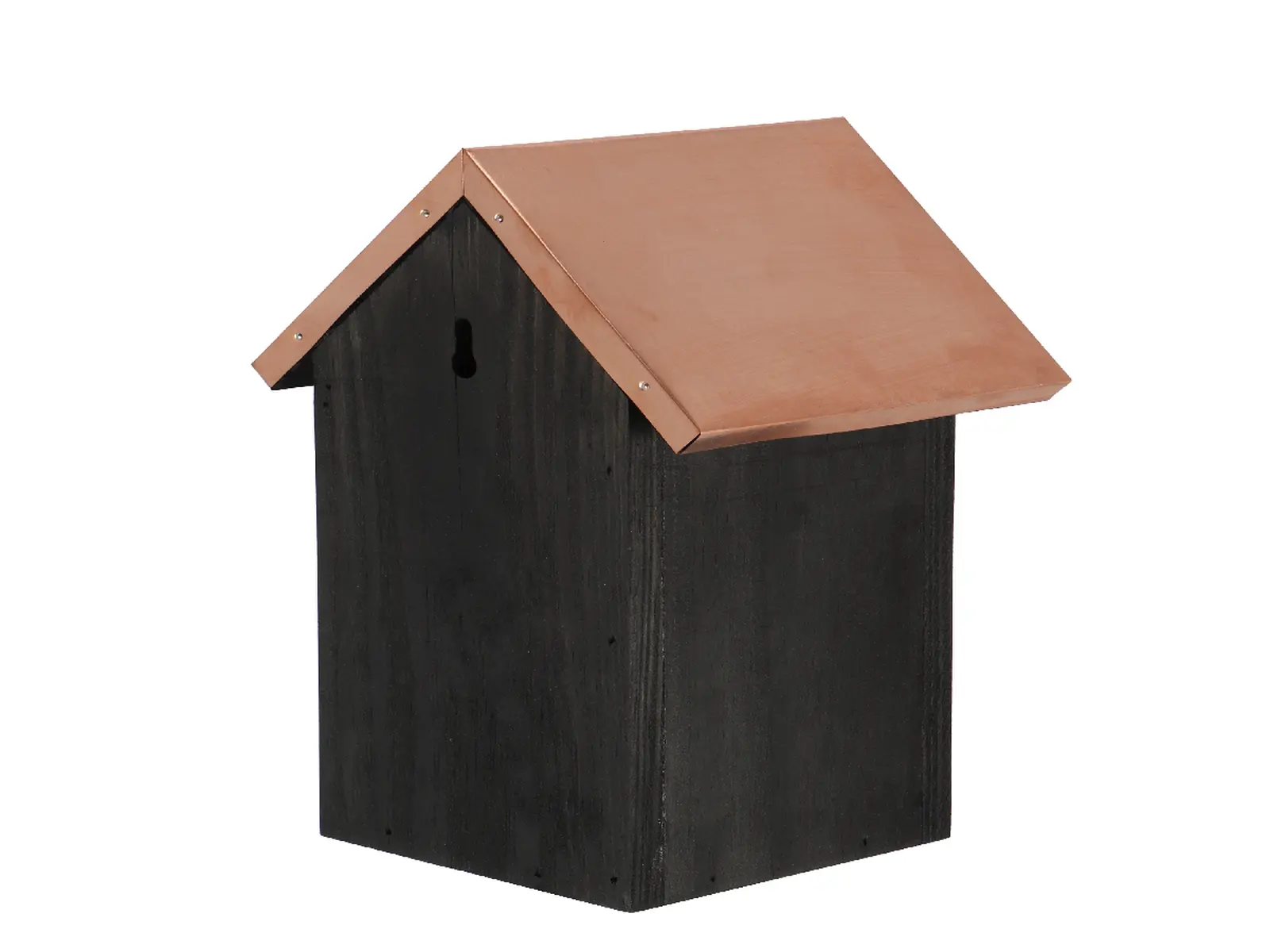 Budka COPPER pro Sýkorku modřinku s poměděnou stříškou, černá, 17x14x25cm|Esschert Design