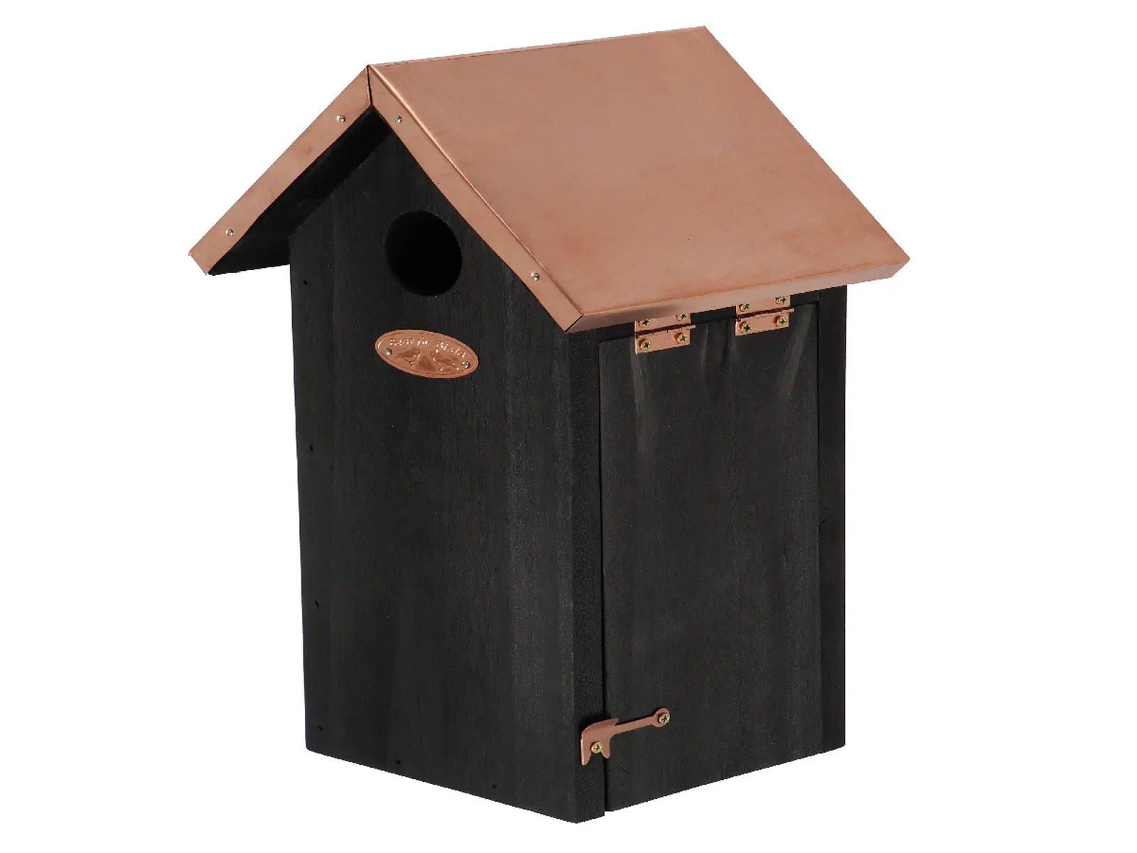 Budka COPPER pro Sýkorku velkou s poměděnou stříškou, černá, 17x14x30cm|Esschert Design
