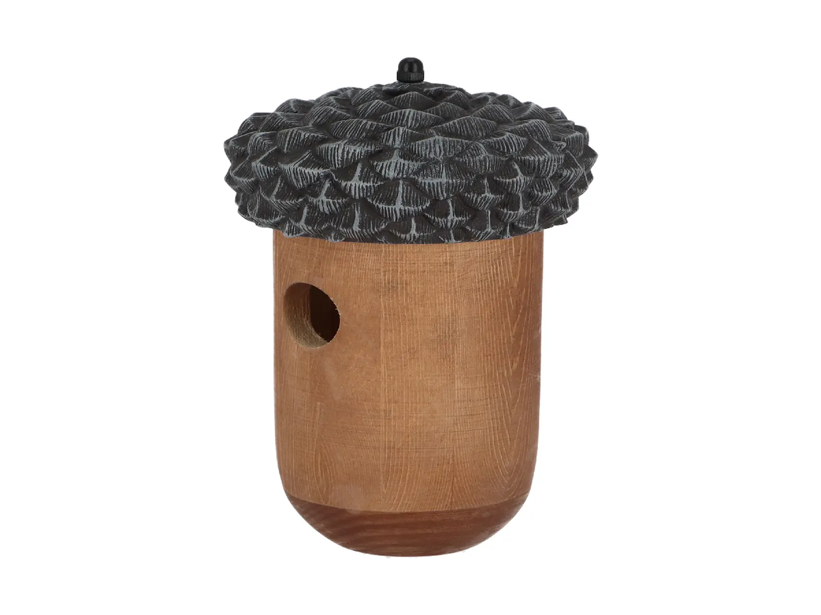 Budka pro ptáčky Žalud, dřevo FSC, 14x25cm, hnědá/tmavá šedá|Esschert Design
