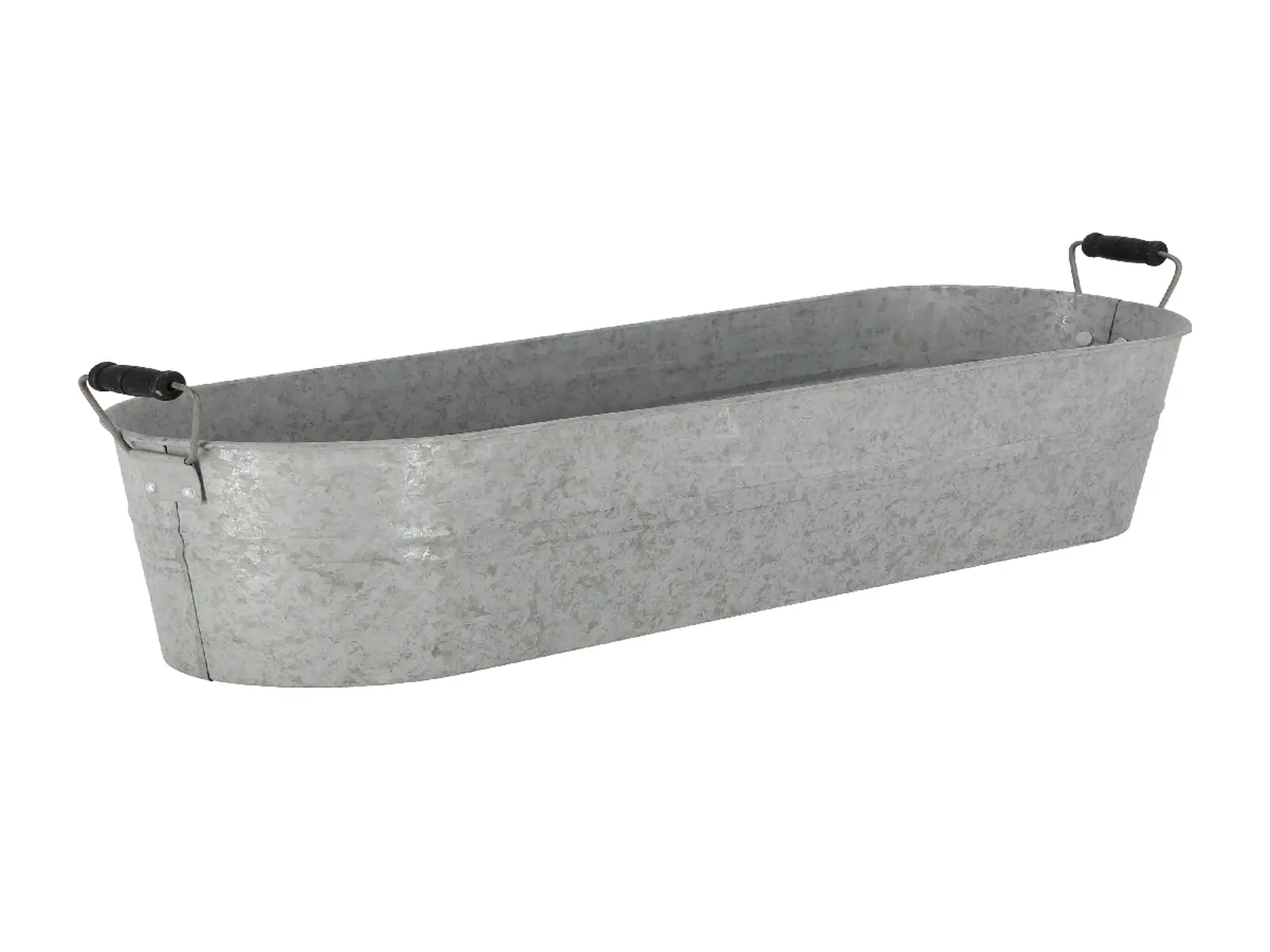 Truhlík oválný ZINC, zinek, 59x17x12cm, šedá|Esschert Design