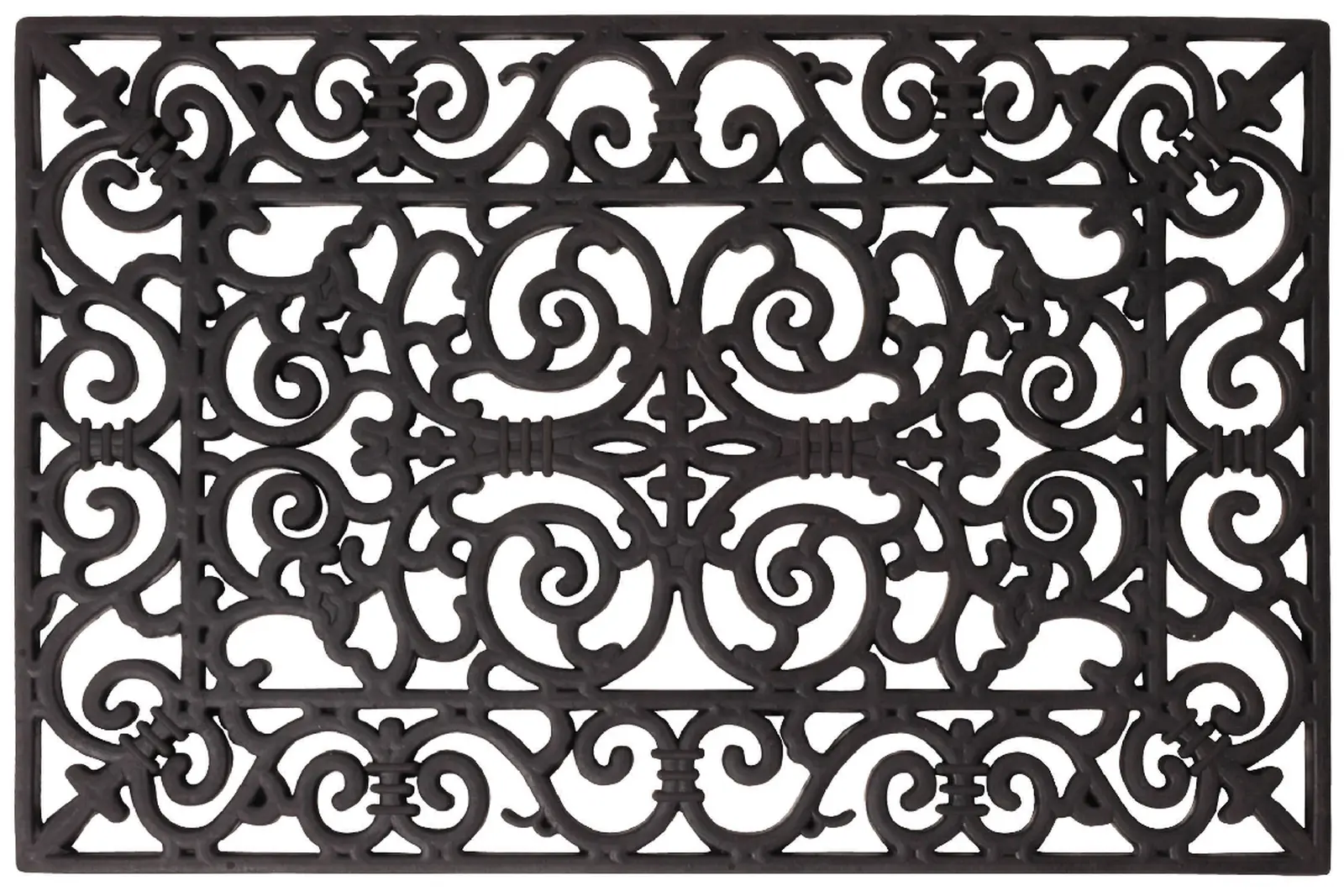 Gumová Rohožka BEST FOR BOOTS obdelníková s ornamenty, černá, 70 x 45 cm|Esschert Design