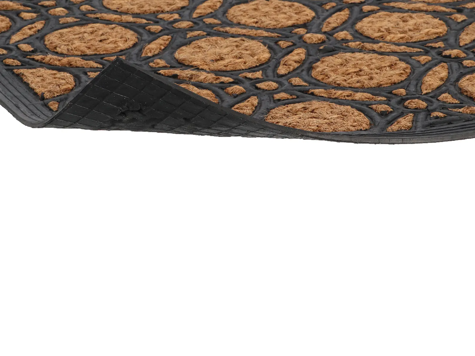 Rohožka gumová s kokosovým vláknem CIRCLES, 60x0,8x40cm|Esschert Design