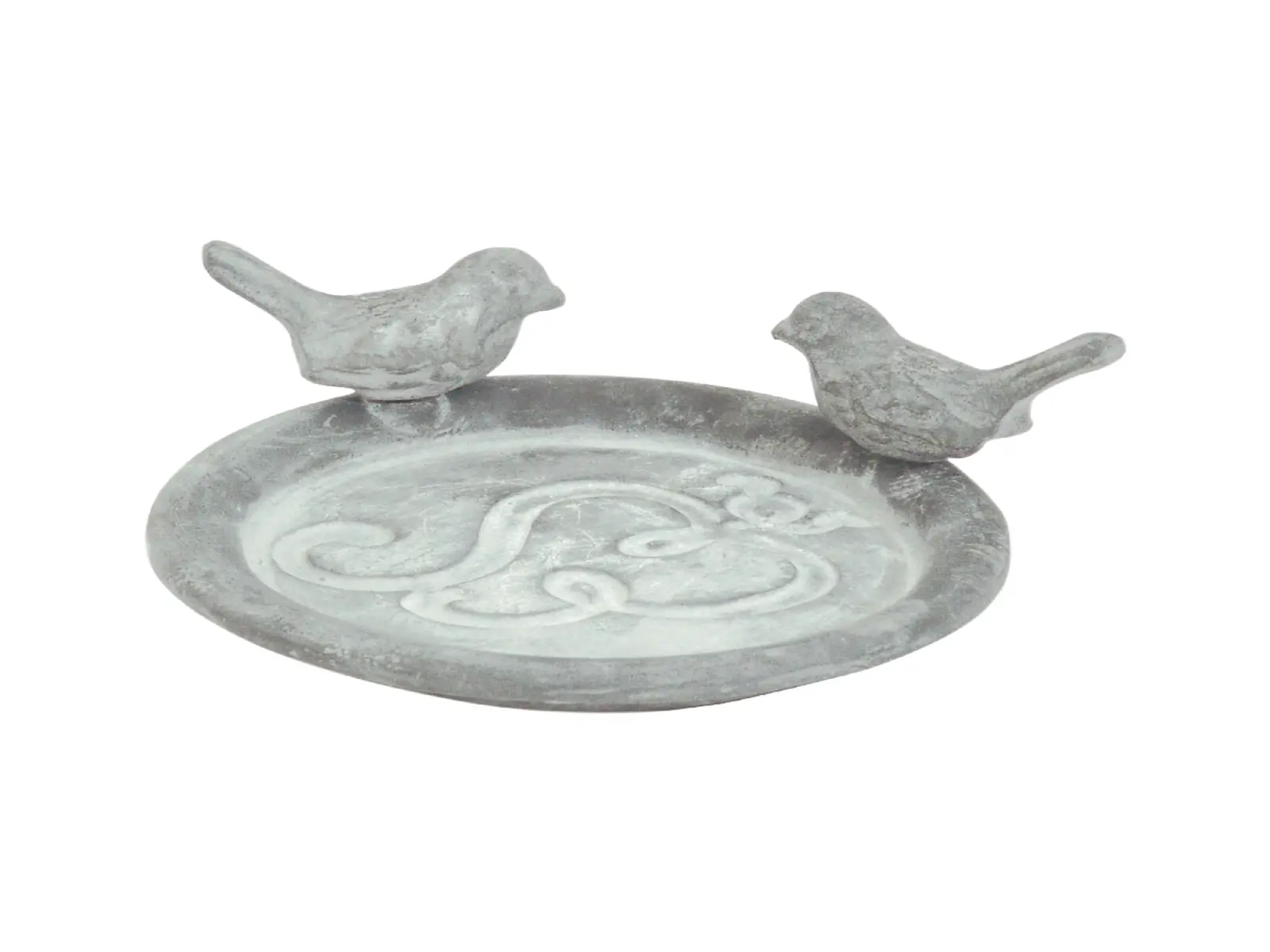 Krmítko/miska s ptáčky SECRET DU POTAGERE, 13cm, šedá(DOPRODEJ)|Esschert Design