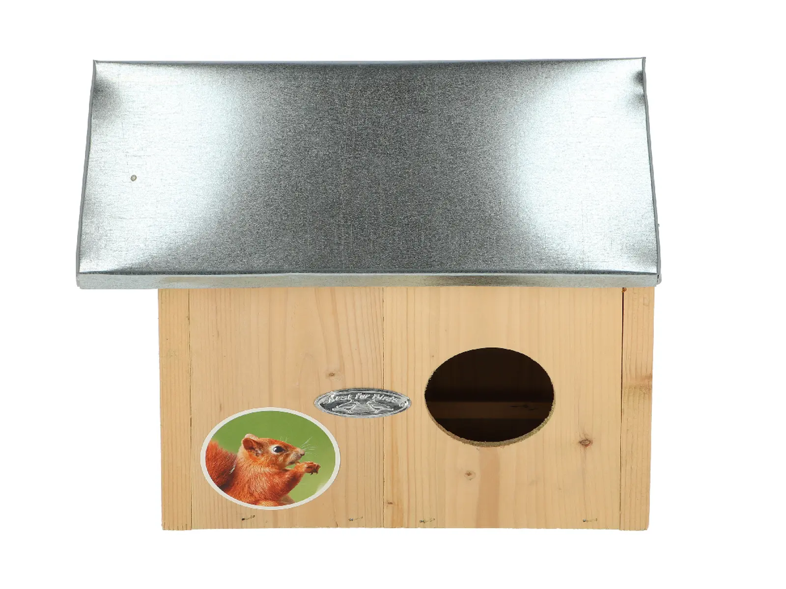 Budka pro veverku SQUIRREL HOUSE, se zinkovou stříškou, přírodní,25x26x29cm|Esschert Design