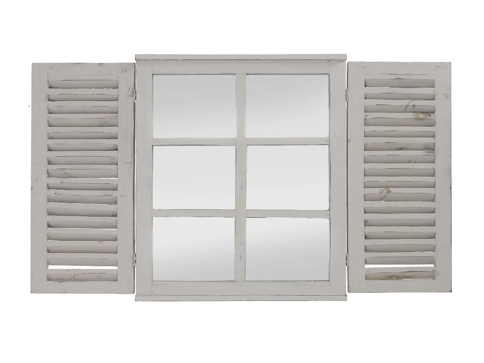 Zrcadlo francouzské s okenicemi, bílá, 60 cm|Esschert Design