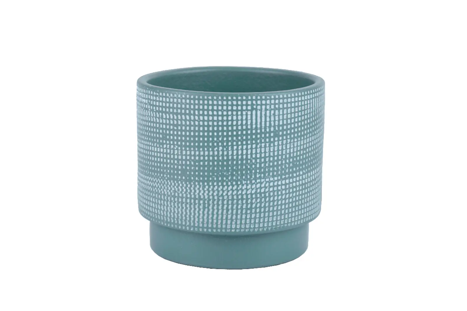 Obal na květináč keramický LEIRIA, pr.14x13cm, zelená mat|MATTE GREEN|Ego Dekor