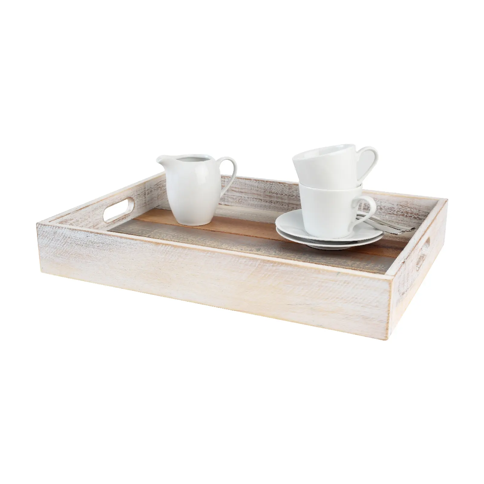 Tác DRIFT, 44x32x6,5cm, akát, šedá/bílá(DOPRODEJ)|TaG WoodWare