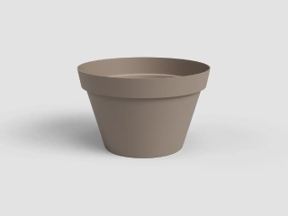 Květináč CAPRI, 14cm, plast, šedá|MATTE TAUPE|Artevasi