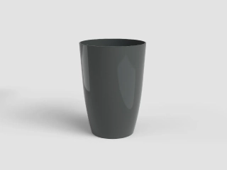 Květináč SANTORINI, 40cm, plast, tm.šedá|ANTHRACITE|Artevasi