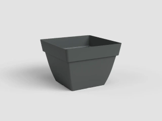 Květináč CAPRI, čtvercový, 40cm, plast, tm.šedá|ANTHRACITE|Artevasi