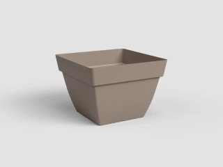 Květináč CAPRI, čtvercový, 45cm, plast, šedá|MATTE TAUPE|Artevasi