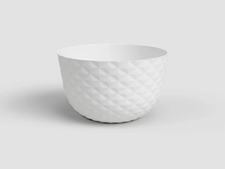Květináč HAVANA, diamond, 20cm, plast, bílá|GRANITE WHITE|Artevasi