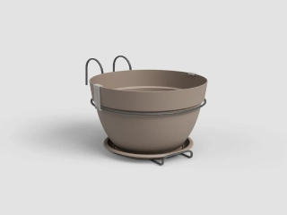 Květináč CAPRI, se závěsem, 20cm, plast, šedá|MATTE TAUPE|Artevasi