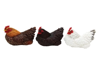 Zvířátka a postavy OUTDOOR TRUE TO NATURE Ležící slepice, š. 25 cm, balení obsahuje 3 ks!|Esschert Design