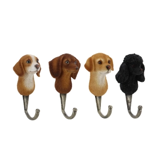 Háček pes DOGYHEAD, 6x5x12cm (balení obsahuje 4 kusy!)|Esschert Design