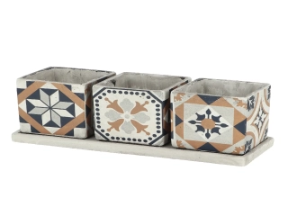 Květináčky s podmiskou Portugal, set|Esschert Design