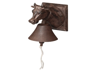 Zvonek s krávou COW BEST FOR BOOTS, litina, 12x16x18cm, hnědá (DOPRODEJ)|Esschert Design