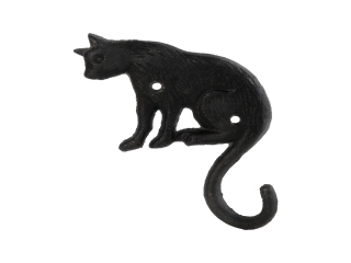 Háček KOČIČKA CAT, litina, 11x4x15cm, černá|Esschert Design