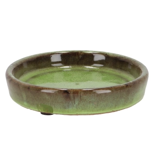 Miska pod květináč, glazovaná, zelená, pr.16cm (PP021)|Esschert Design