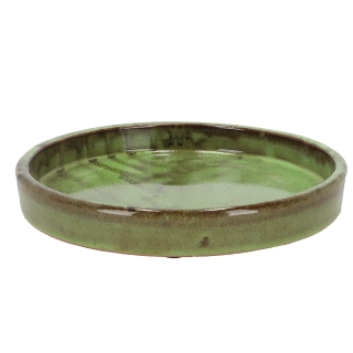 Miska pod květináč, glazovaná, zelená, pr.25cm (PP022)|Esschert Design