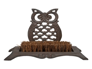 Čistič bot MISCELLANEOUS, sovička, hnědá, litina, 25 x 15,5 x 19,5 cm (DOPRODEJ)|Esschert Design