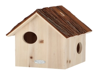 Domeček pro veverku, s kůrou, přírodní, 25x29x26cm|Esschert Design