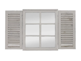 Zrcadlo francouzské s okenicemi, bílá, 60 cm|Esschert Design
