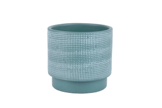 Obal na květináč keramický LEIRIA, pr.14x13cm, zelená mat|MATTE GREEN|Ego Dekor
