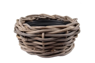 Obal na květináč DRY POT, ratan/plast, šedá|Van Der Leeden 1915