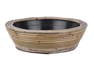 Obal na květináč DRY POT, ratan/plast, šedá, pr.30x12cm|Van Der Leeden 1915