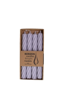 Svíčka TWIST pr.2,8x25cm, šedá|silber-grau, box 4ks|Wenzel