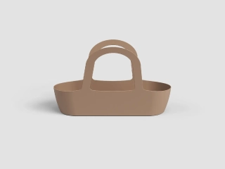 Květináč TAŠKA PARIS, 43cm, plast, tm.béžová (DOPRODEJ)|DARK BEIGE (DOPRODEJ)|Artevasi