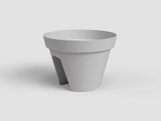 Květináč CAPRI, na zábradlí, 30cm, plast, sv.šedá|LIGHT GREY|Artevasi