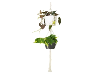 Závěs na květináč MACRAMÉ, dvojitý, 120cm, bílá (DOPRODEJ)|WHITE (DOPRODEJ)|Artevasi