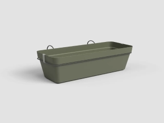 Truhlík CAPRI, závěsný, se zásob. na vodu, 50cm, plast, zelená|DRY GREEN|Artevasi