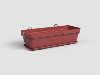 Truhlík CAPRI, závěsný, balkonový, 50cm, plast, červená|DARK RED|Artevasi