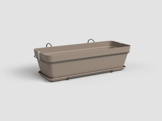 Truhlík CAPRI, závěsný, balkonový, 50cm, plast, šedá|MATTE TAUPE|Artevasi