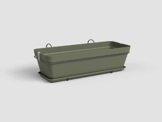 Truhlík CAPRI, závěsný, balkonový, 50cm, plast, zelená|DRY GREEN|Artevasi