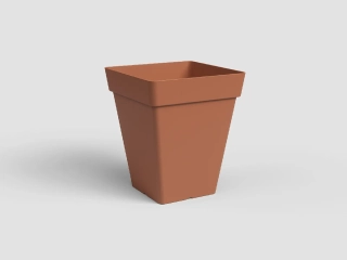 Květináč CAPRI, čtvercový, 50cm, plast, hnědá|TERRACOTTA|Artevasi