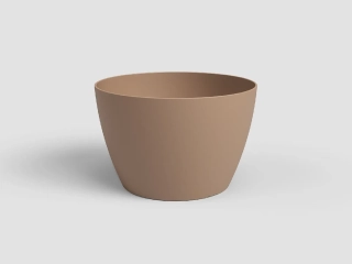 Květináč SAN REMO, 14cm, plast, tm.béžová (DOPRODEJ)|DARK BEIGE (DOPRODEJ)|Artevasi
