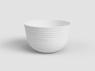 Květináč HAVANA, pruhy, 20cm, plast, bílá|GRANITE WHITE|Artevasi