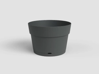 Květináč CAPRI, se zásob. na vodu, 25cm, plast, tm.šedá|ANTHRACITE|Artevasi