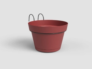 Květináč CAPRI, závěsný, na balkon, 20cm, plast, červená|DARK RED|Artevasi