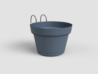 Květináč CAPRI, závěsný, na balkon, 20cm, plast, modrá|SLATE BLUE|Artevasi
